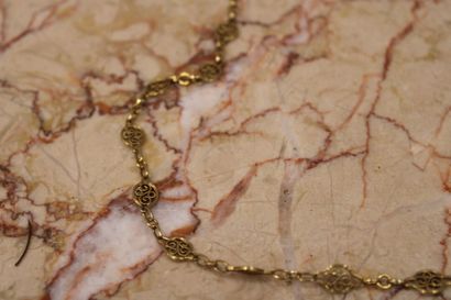 Yellow gold necklace with openwork decoration,...