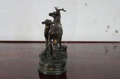 Alfred DUBUCAND (1828-1894), Stag and doe,...