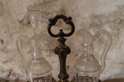 Oil and vinegar cruet in silver, Minerva...