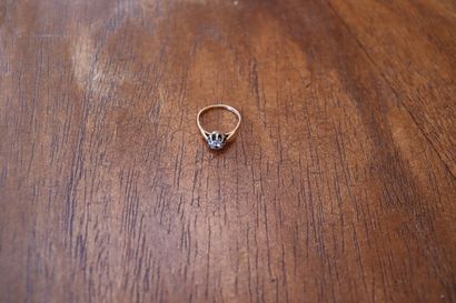 Yellow gold solitaire ring, set with a brilliant-cut...