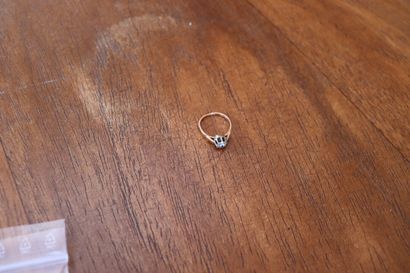 Yellow gold solitaire ring, set with a brilliant-cut...