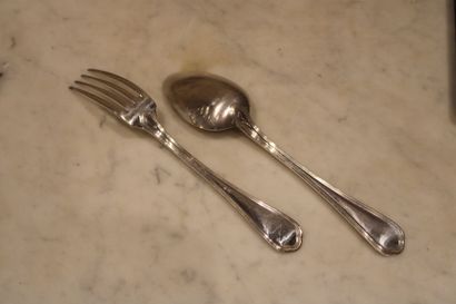 Christofle, twelve silver-plated cutlery,...
