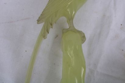 China 20th century, pair of jade birds on...
