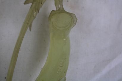 China 20th century, pair of jade birds on...