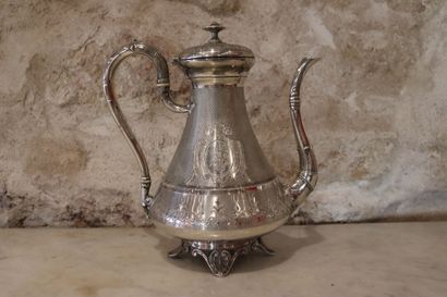 Silver coffee pot, Minerva mark, figured...