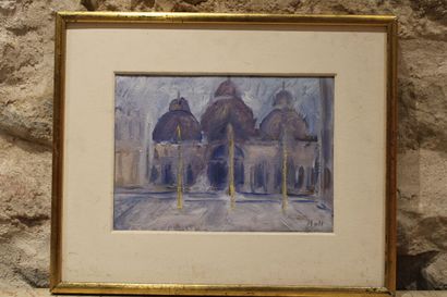 Eduardo MOLL (1929), View of a palace, oil...