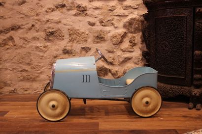 BAGHERA, child's pedal car in sky blue lacquered...
