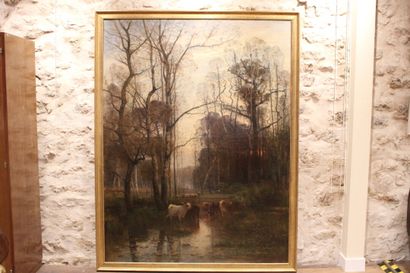 Louis-Aimé JAPY (1840-1916), Cows in the...