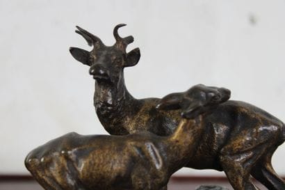 Alfred DUBUCAND (1828-1894), Stag and doe,...