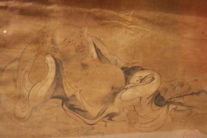 China 19th century, Buddha, ink on silk,...