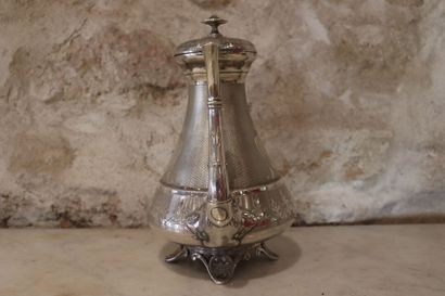Silver coffee pot, Minerva mark, figured...
