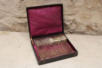 Christofle, twelve silver-plated cutlery,...