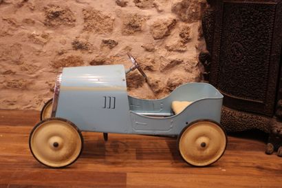 BAGHERA, child's pedal car in sky blue lacquered...