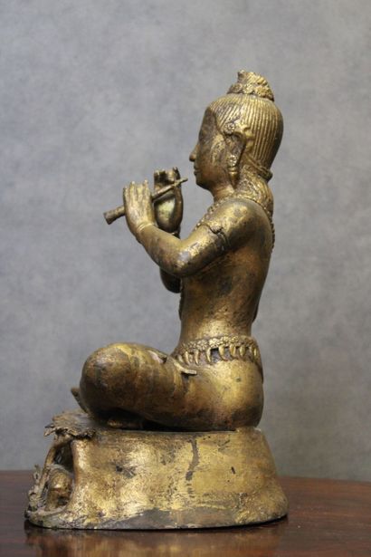 THAILANDE
Flute player in gilded bronze....