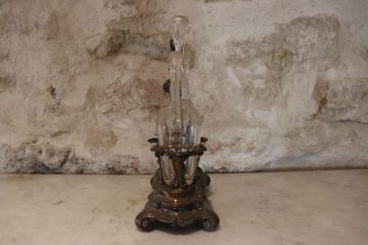 Oil and vinegar cruet in silver, Minerva...