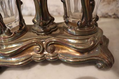 Oil and vinegar cruet in silver, Minerva...