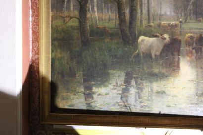Louis-Aimé JAPY (1840-1916), Cows in the...