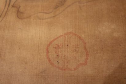 China 19th century, Buddha, ink on silk,...