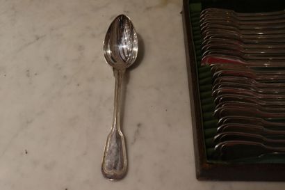 AU BON MARCHE, twelve silver plated cutlery,...