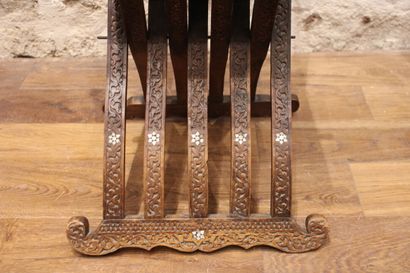 SYRIA. Pair of chairs in carved exotic wood...