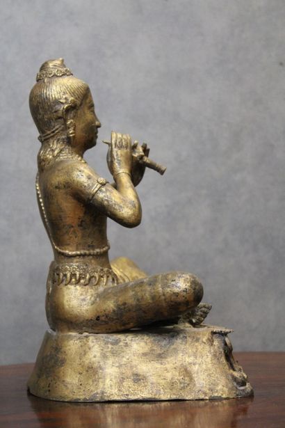 THAILANDE
Flute player in gilded bronze....