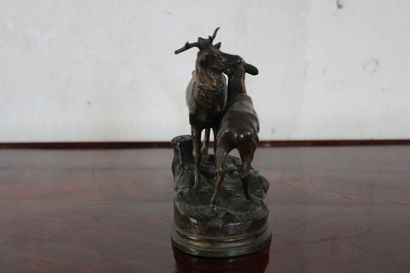 Alfred DUBUCAND (1828-1894), Stag and doe,...