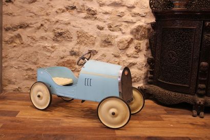 BAGHERA, child's pedal car in sky blue lacquered...