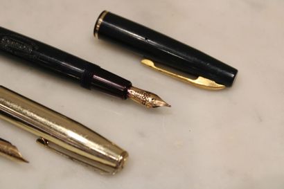 WATERMAN, two fountain pens, gilded metal...