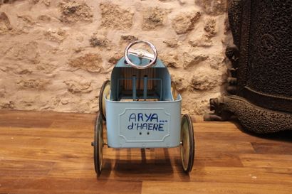 BAGHERA, child's pedal car in sky blue lacquered...