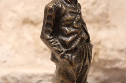The whistler and his dog, patinated bronze...
