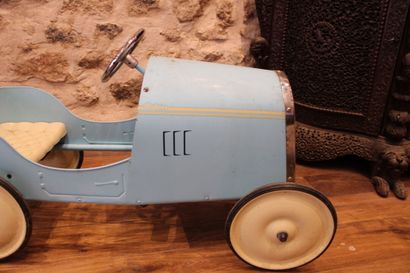 BAGHERA, child's pedal car in sky blue lacquered...