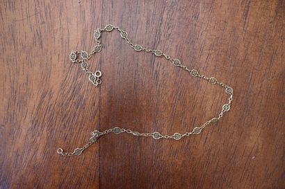 Yellow gold necklace with openwork decoration,...