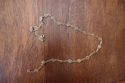 Yellow gold necklace with openwork decoration,...