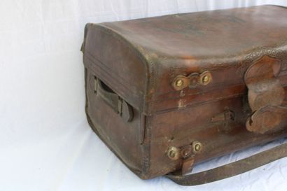 Leather trunk, England early 20th century,...