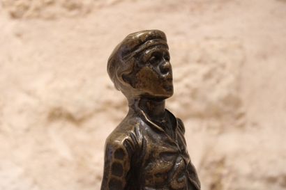 The whistler and his dog, patinated bronze...
