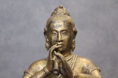 THAILANDE
Flute player in gilded bronze....