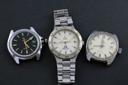 YEMA
Réunion de 3 montres bracelet comprenant...