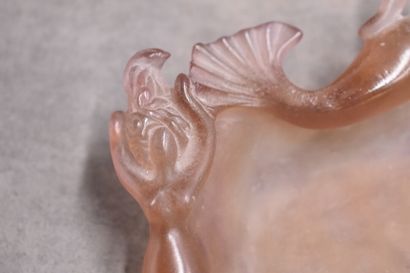 DAUM FRANCE. Glass pocket with a mermaid...