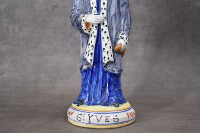 HENRIOT in Quimper. Saint Yves in polychrome...