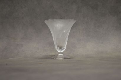 LALIQUE FRANCE. Cup on foot out of moulded...