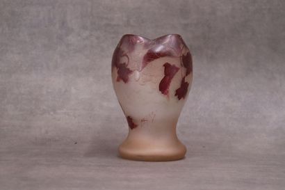 LEGRAS. Small vase in glass paste decorated...