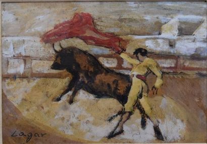 Celso LAGAR (1891-1966). Bullfighting, oil...