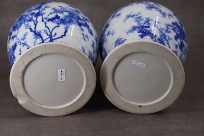 CHINE. Paire de vases en porcelaine à décor...