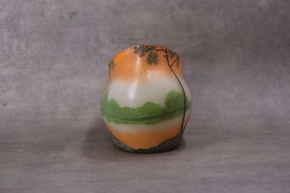 LEGRAS. Planter with oval body and curved...