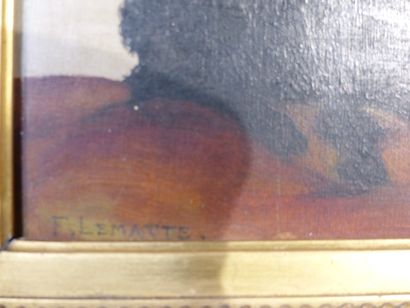 François LEMATTE (1850-1929) Black poodle,...