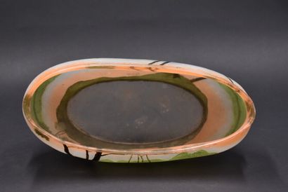 LEGRAS. Planter with oval body and curved...