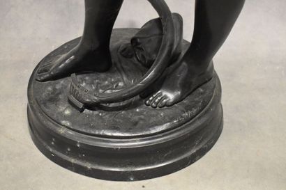 BABEDIENNE. Standing man, lost wax bronze....