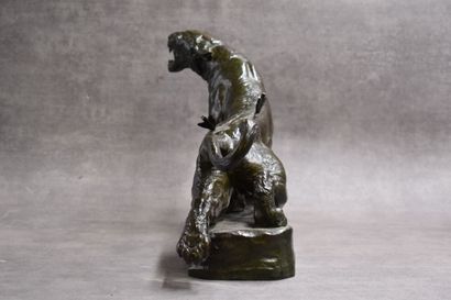 Charles VALTON (1851-1918). Wounded lioness,...