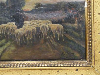 Emile SIMON (1890-1976), Herd and its shepherd...