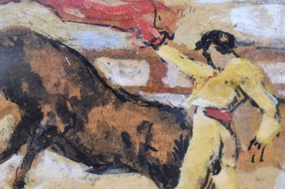 Celso LAGAR (1891-1966). Bullfighting, oil...